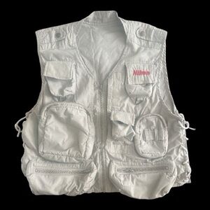 Vintage Nikon White Multi-Pocket Utility Vest